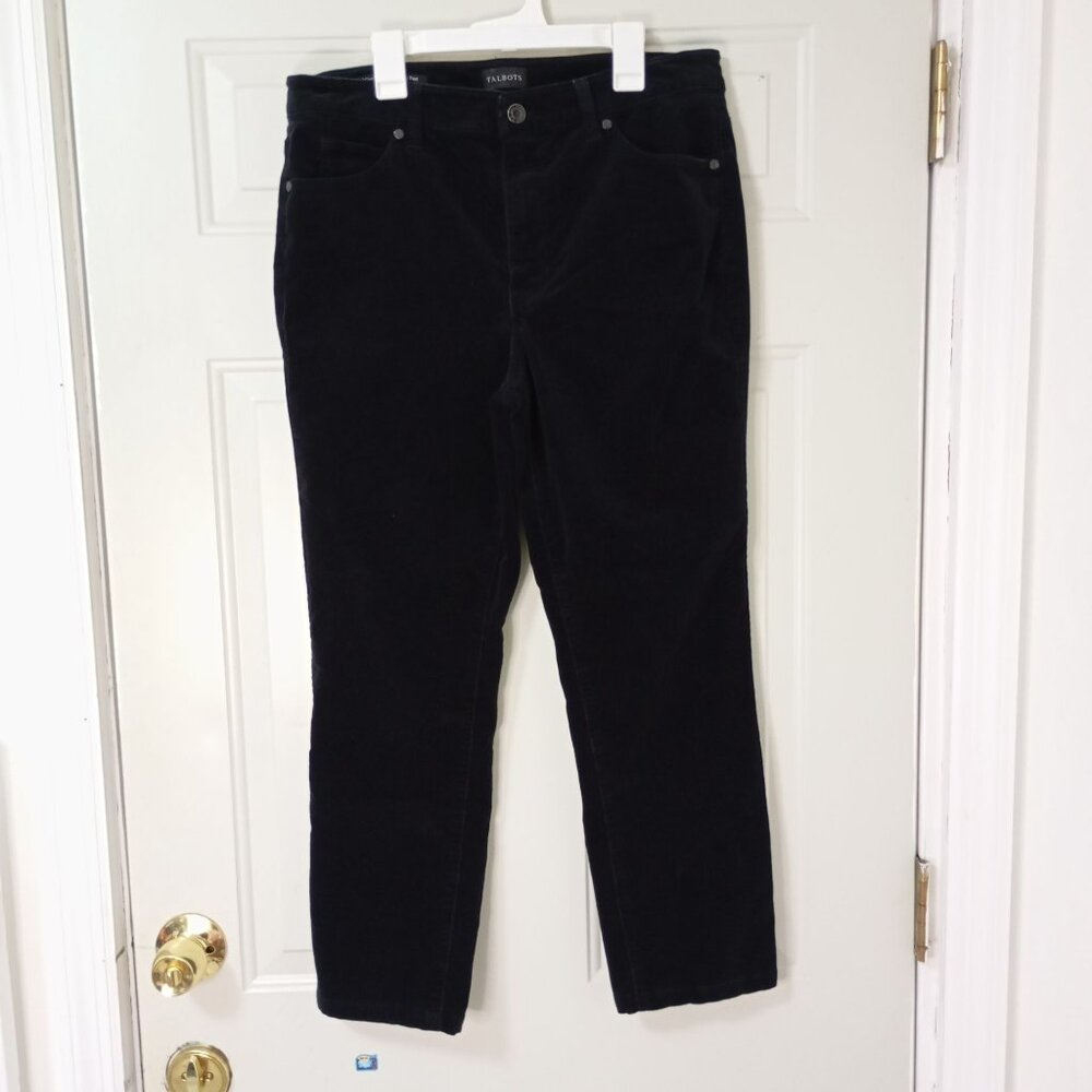 Talbots Black Straight Leg Corduroy Pants